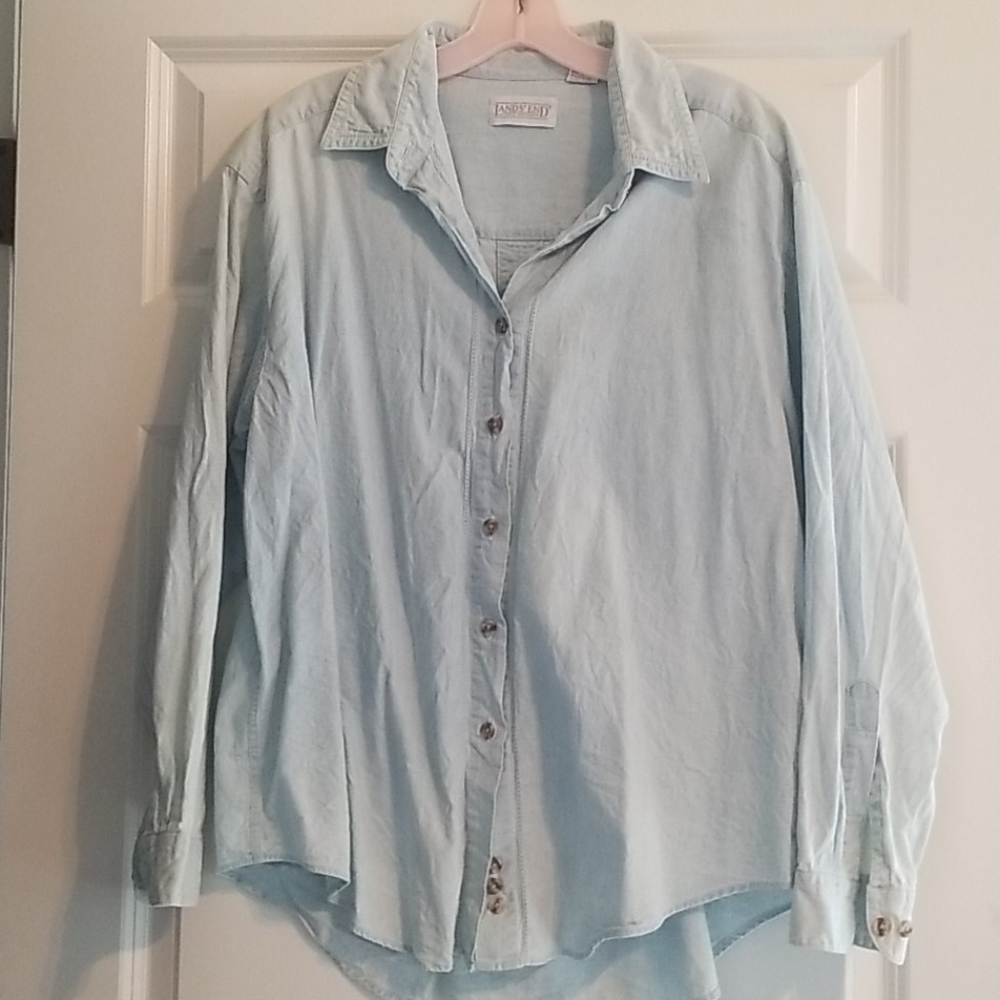 Land's End blue button down